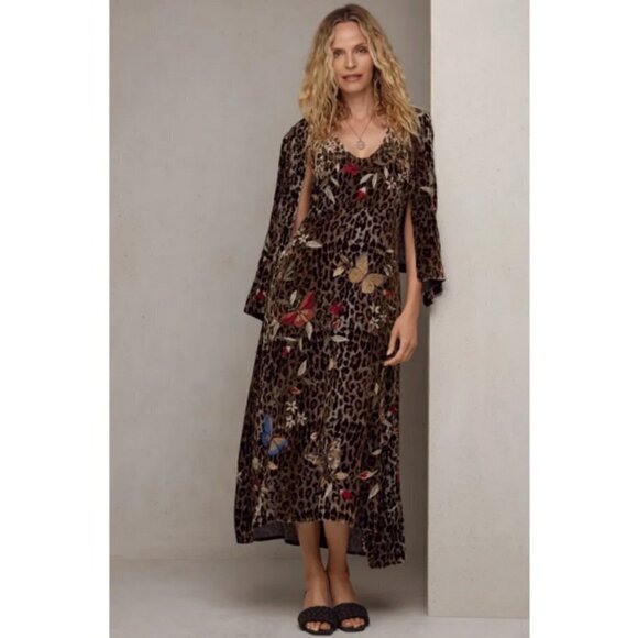 💕JOHNNY WAS💕 Penelope Maxi Tank Dress ~ Floral Butteryfly Embroidered XXS NWOT - Picture 7 of 16